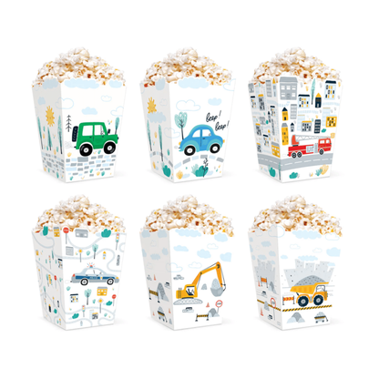 Popcorn dobozok Gépjárművek 12,5x8,5cm