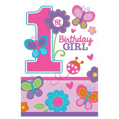 Meghívók 1. születésnapra B-day Girl 8db