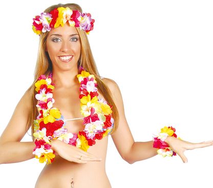 Készlet Hawaii táncosnő jelmezhez 4db