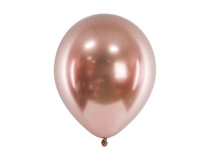 Szatén léggömbök rózsaszín-arany 30cm 10db