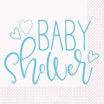 Szalvéta Baby Shower kék 33x33cm 16db