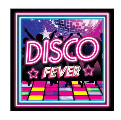 Szalvéta Disco 80s forever 16x16cm 20db