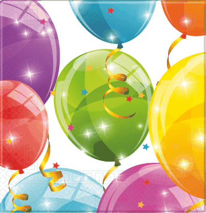 Szalvéta Sparkling Balloons 33cm 20db