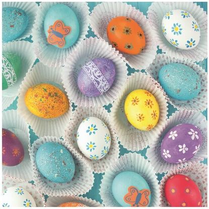 Szalvéta Húsvéti tojások színesek 33cm 20db
