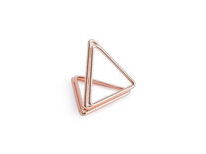 Névkártya tartók Háromszögek rózsaszín-arany 10db