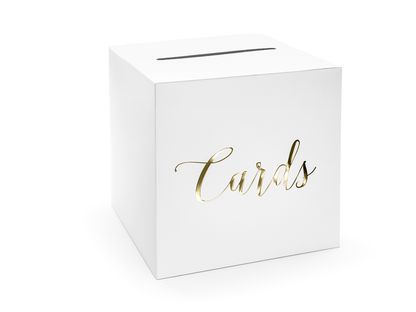 Esküvői doboz Cards arany 24x24x24cm