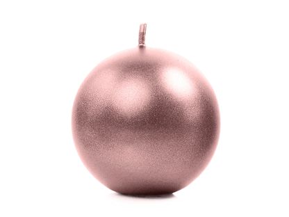 Gyertya gömb rózsaszín arany 6cm