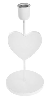 Gyertyatartó fehér szív 23cm