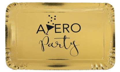 Tálca Apéro Party metalikus arany 28x19cm 5db