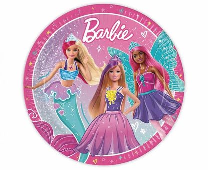 Papírtányérok Barbie 23cm 8db
