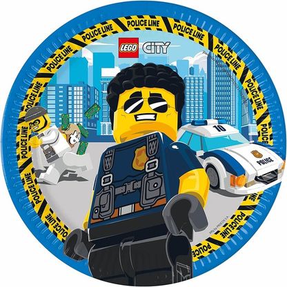Tányér Lego City 23cm 8db