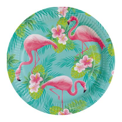 Tányér Flamingó 23cm 8db