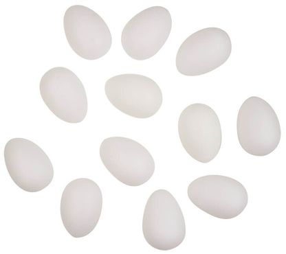 Húsvéti tojások díszítéshez fehér 12db 6cm