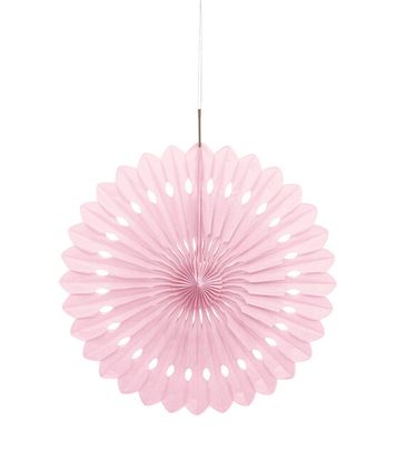Legyező dekoráció világos rózsaszín 41cm