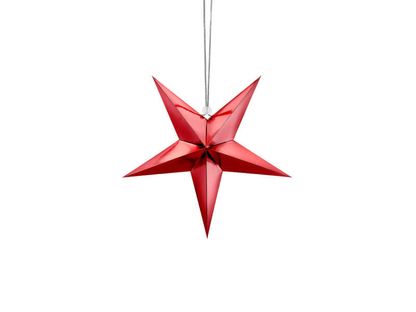 Függődekoráció Piros csillag 30cm