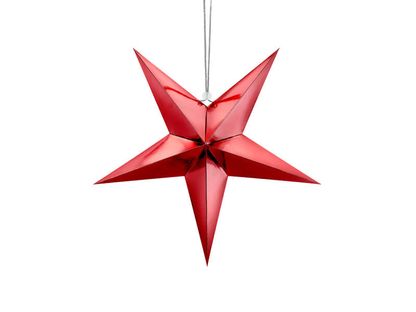 Függődekoráció közepes Piros csillag 45cm