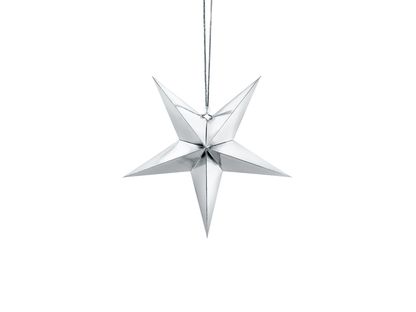 Függődekoráció közepes Ezüst csillag 30cm