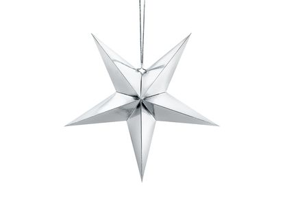 Függődekoráció közepes Ezüst csillag 45cm