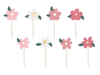 Cupcakes betűzhető dekoráció Virágok 8db 14cm